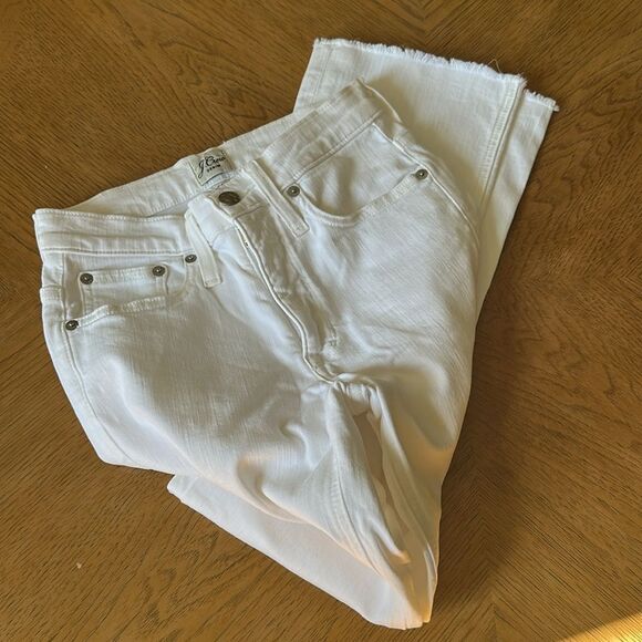 J Crew Flare Crop Jean in White Denim Signature Stretch Women's 24 - Picture 5 of 5